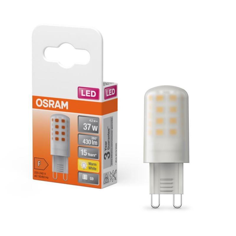 OSRAM LED PIN G9 Stiftsockel Lampe 4,2W wie 37W warmweißes Licht 2700k